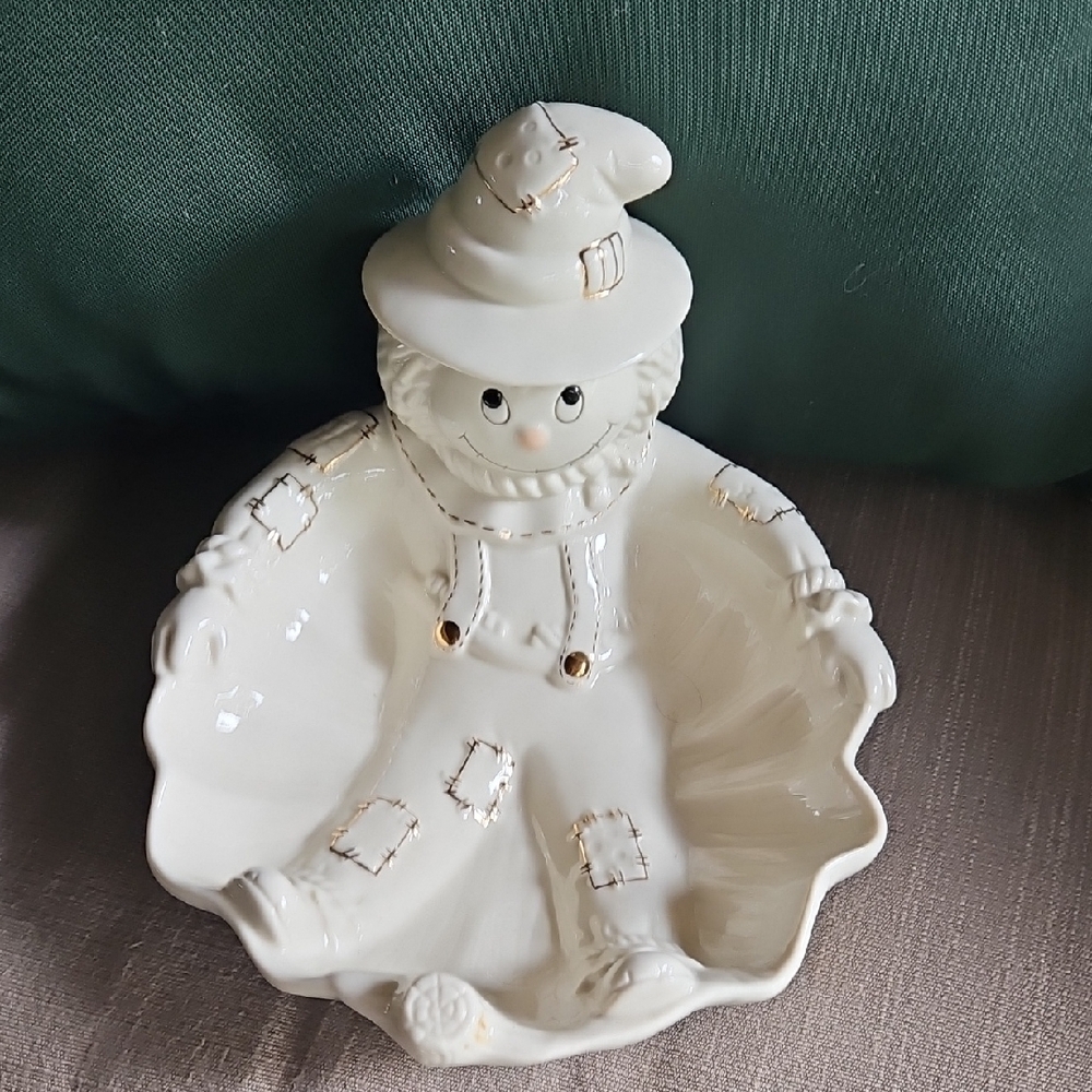 Lenox White and gold Scarecrow Candy Dish